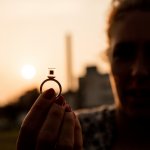 The Smog Free Ring and Cufflinks are jewellery which include compressed smog particles produced by the Smog Free Tower process. Photo: Courtesy of Studio Roosegaarde.
